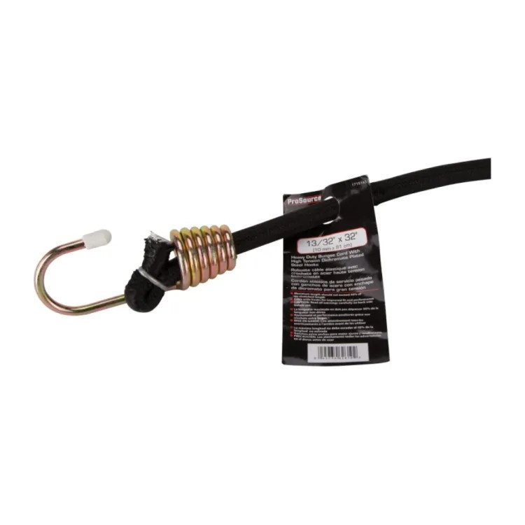 ProSource 32" x 10mm Heavy-Duty Bungee Cord with High-Tension Dichromate-Plated Steel Hooks - FH64083-1