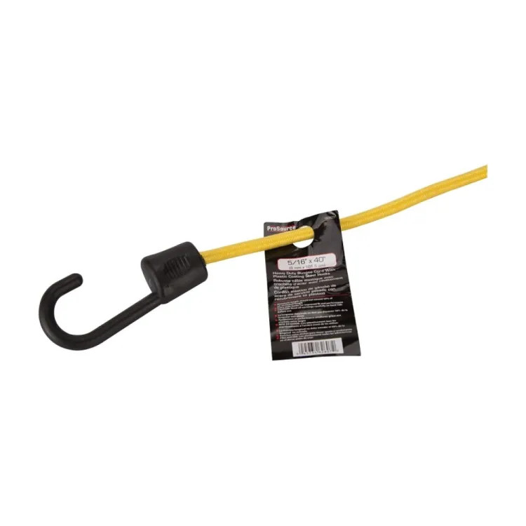 ProSource 40" x 8mm Heavy-Duty Bungee Cord with 3/4" Plastic-Coating Steel Hooks, Polypropylene - FH64084