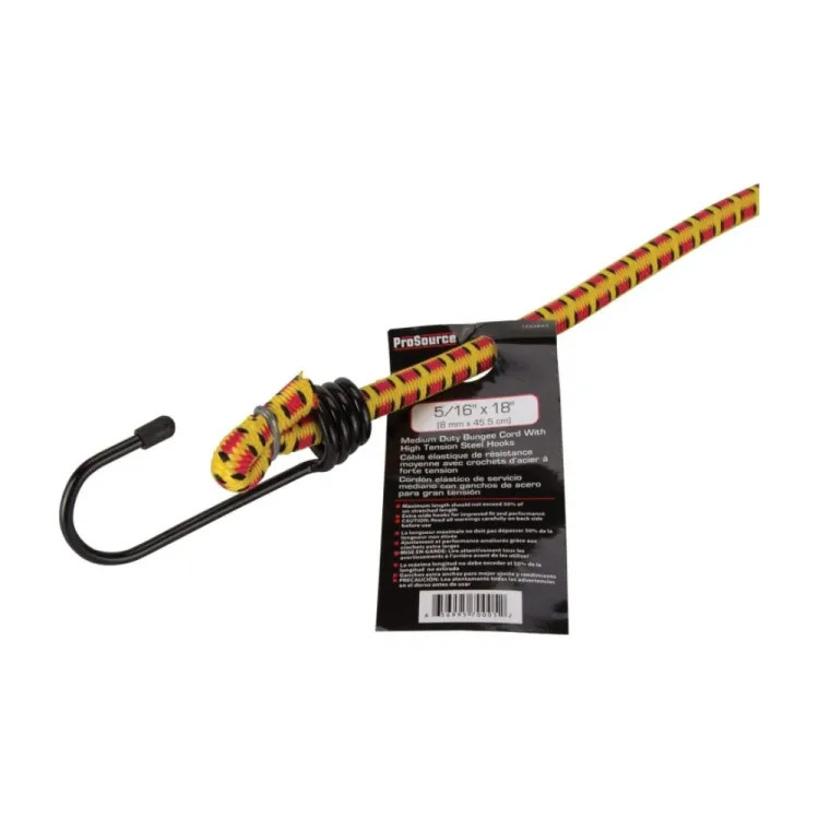 ProSource 18" Polypropylene Stretech Cord with Metal Hook End, 8mm Diameter - RT0818 