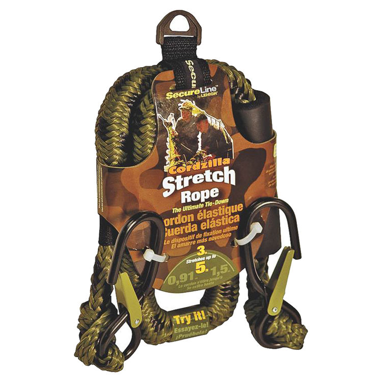 Wellington CZB3CA Stretch Rope, 8 mm Dia x 3 ft L, 400 lb, Polypropylene, Camouflage