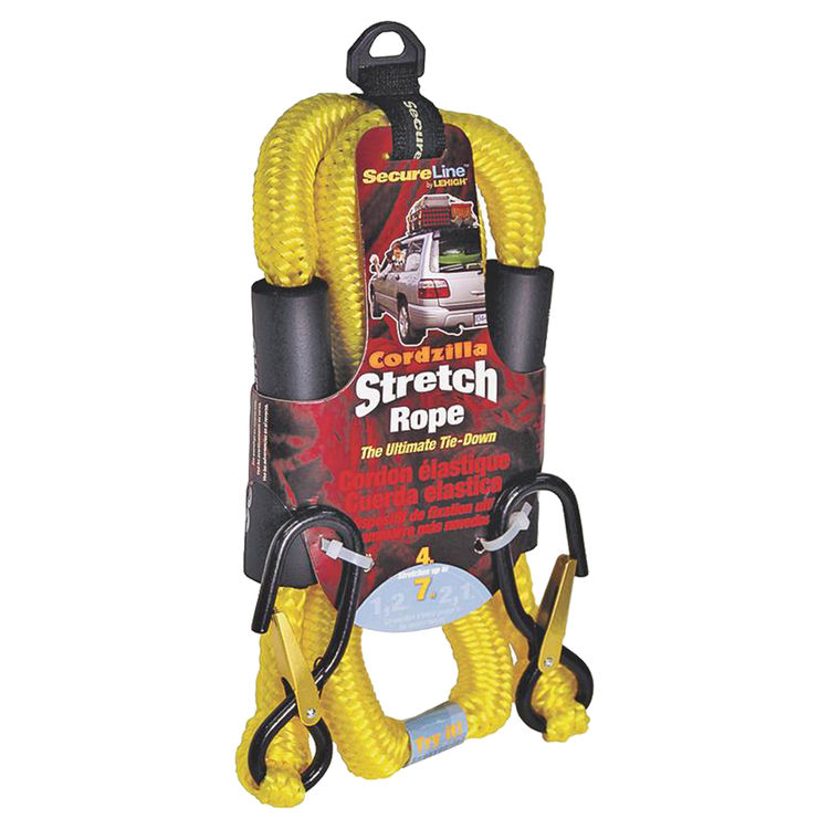 Wellington CZB4 Stretch Rope, 8 mm Dia x 4 ft L, 400 lb, Polypropylene, Yellow