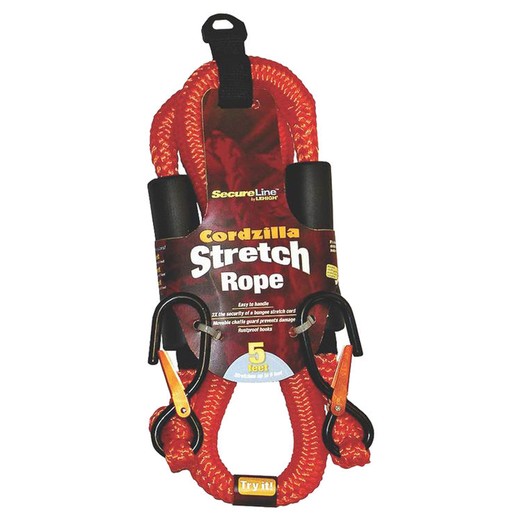Wellington CZB5 Stretch Rope, 8 mm Dia x 5 ft L, 400 lb, Polypropylene, Orange