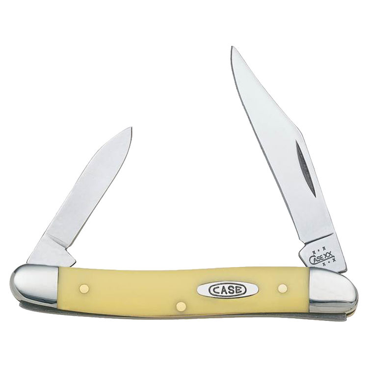 Case 109 Folding Pocket Knife, 2-1/2 in L Clip, 1-1/2 in L Pen, Yellow