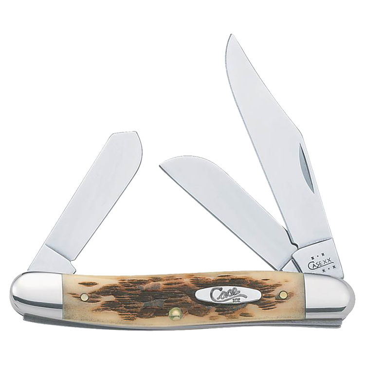 Case 128 Stockman Pocket Knife, 3 in L Clip, 2-1/8 in L Sheepfoot 1-7/8 in L Spey