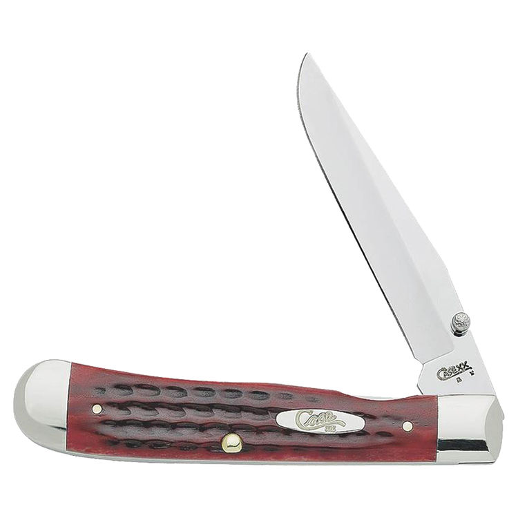 Case 2743 Trapperlock Pocket Knife 4-1/8 in Closed L, Worn Old Red?, 6154L Stainless Steel