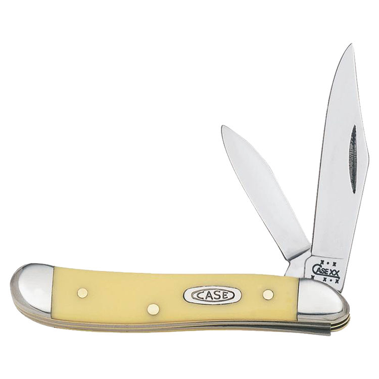 Case 30 Peanut Pocket Knife, 2-7/8 in Closed L, Yellow, 3220 Chrome Vanadium Steel