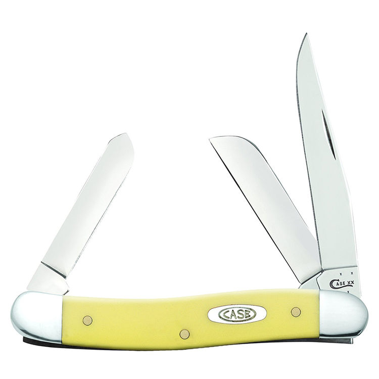 Case 35 Medium Stockman Folding Pocket Knife, 6-1/8 in Opened, 3-1/2 in Closed L, Yellow