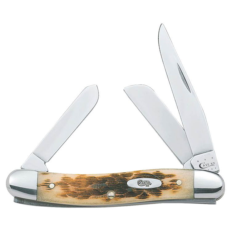 Case 42 Medium Stockman Folding Pocket Knife, 6-1/8 in Opened, 3-1/2 in Closed L, Amber