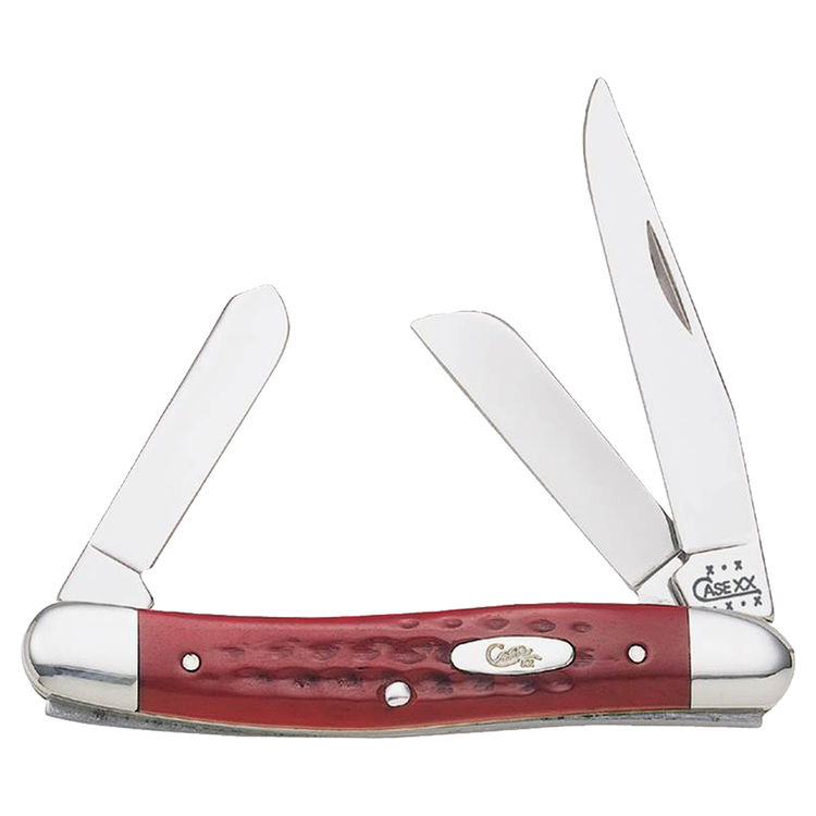 Case 786 Peanut Stockman Folding Pocket Knife, 3-1/2 in Closed L, Worn Old Red?