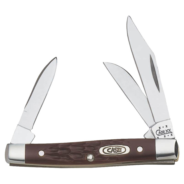 Case 81 Stockman Folding Pocket Knife, 4-1/2 in Opened, 2-5/8 in Closed L, Brown
