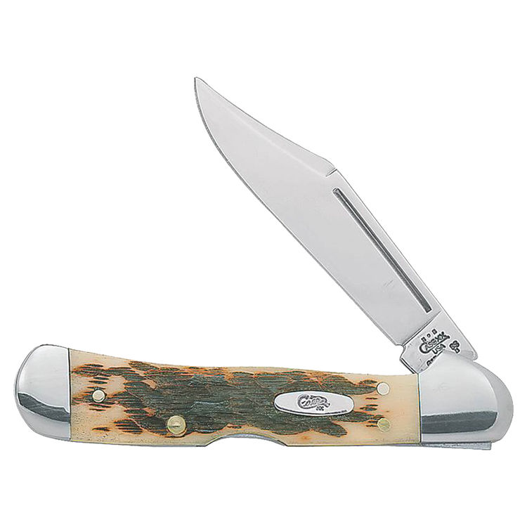 Case Mini CopperLock Folding Pocket Knife 3-5/8 in Closed L, Amber, 61749L Stainless Steel