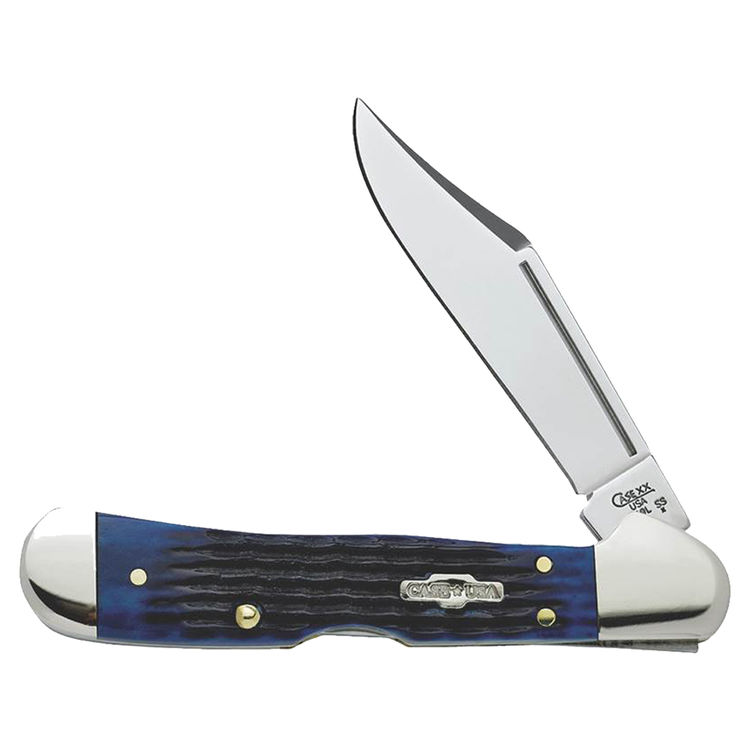 Case Mini CopperLock Folding Pocket Knife, 3-5/8 in Closed L, Blue, Tru-Sharp Surgical Steel