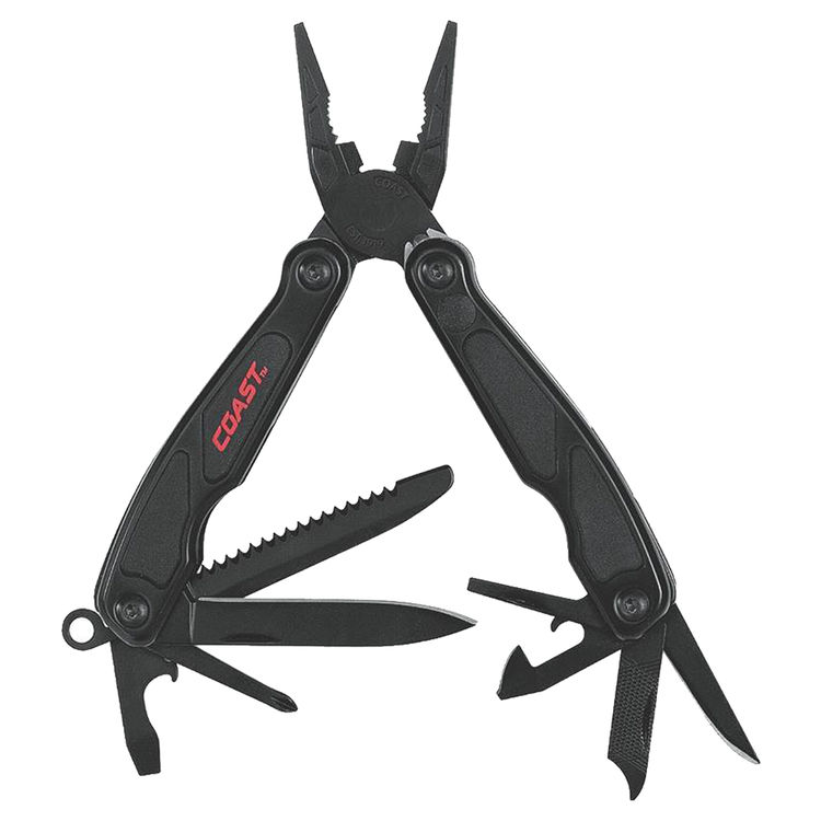 Coast C2899BCP Micro Multi-Tool Plier, 10 Tool, 3Cr13 Stainless Steel, Black