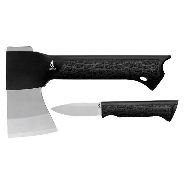 Gerber 31-001054 Axe Gator Combo With Knife, 8-3/4 in OAL, Forged Steel, Gator-Grip Glass Filled Nylon Handle