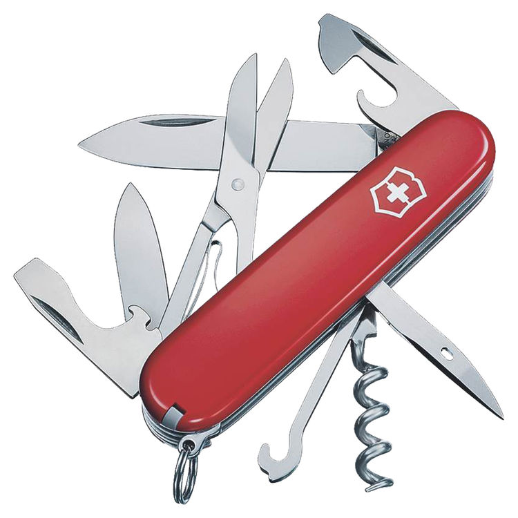 Climber 56381 Pocket Knife, 14-In-1 Function, Stainless Steel, Red