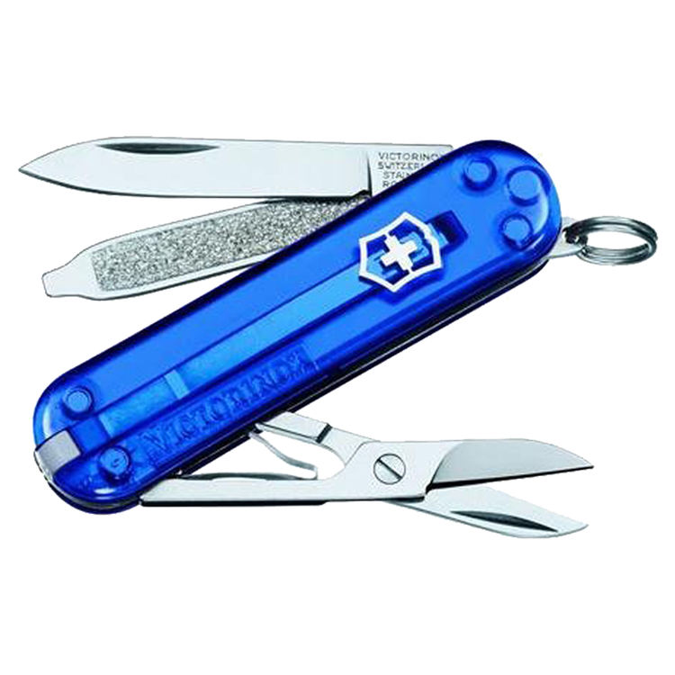 Swiss Army Classic 7-In-1 Multi-Tool Knife, 2-1/4 in Closed L, Blue, Stainless Steel