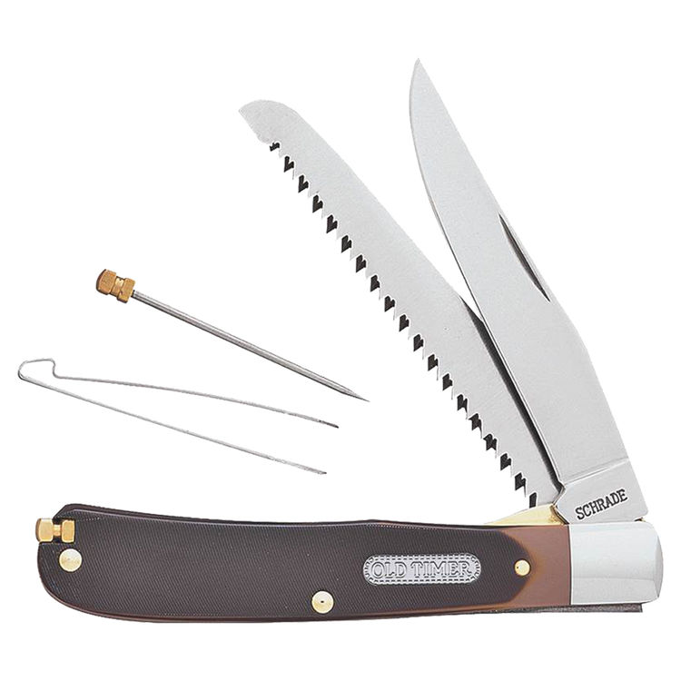 Old Timer Buzzsaw Lockback Folding Pocket Knife, 3.7 in Blade, 7.8 in L