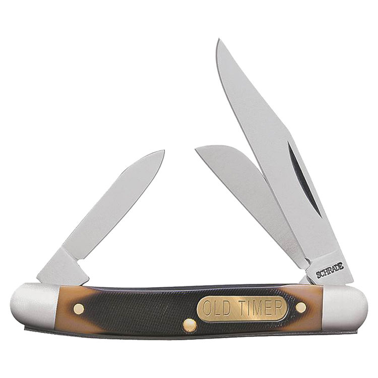 Old Timer Junior Folding Pocket Knife, 2 in Blade, 4.7 in L, 7Cr17 High Carbon Stainless Steel