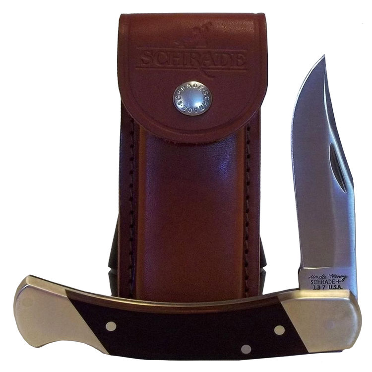 Uncle Henry Bear Paw Lockback Folding Pocket Knife With Sheath, 3.7 inBlade, 8.7 in L