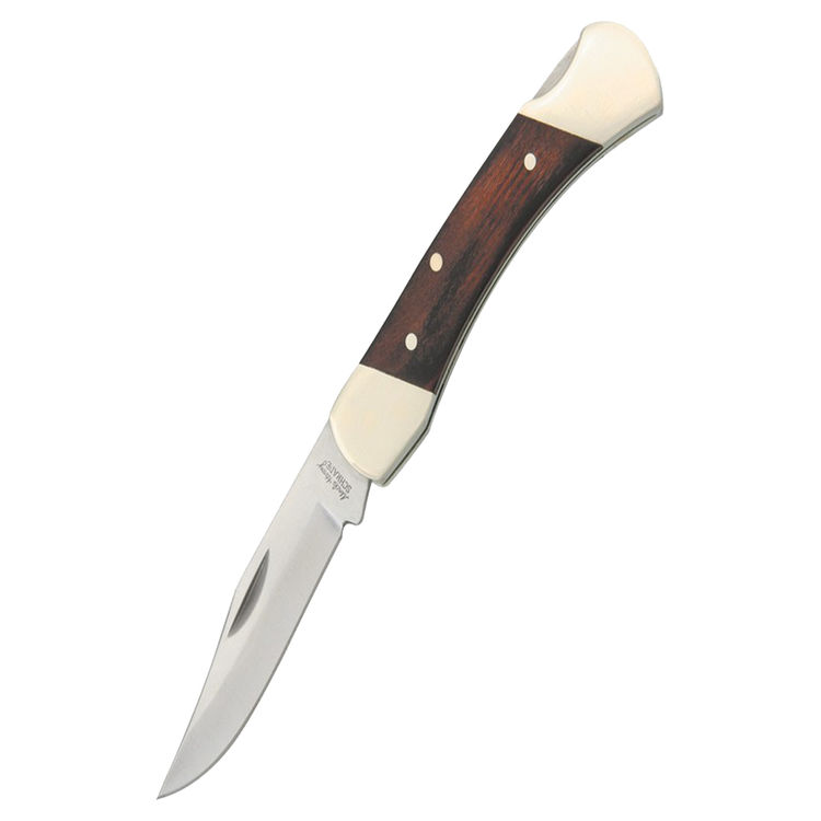 Uncle Henry Brown Bear Lockback Folding Pocket Knife, 2.2 in Blade, 5.1 in L, Rosewood
