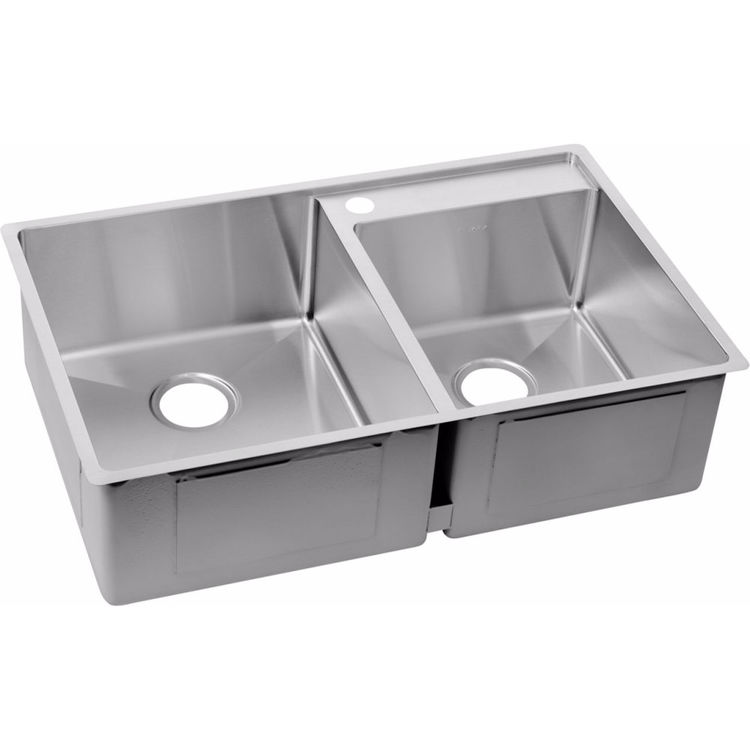 Elkay ECTRUD31199RDBG0 Crosstown Stainless Steel Double Bowl Sink Kit with Aqua Divide