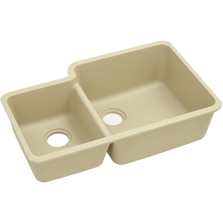 Elkay ELGOU3321LSD0 Quartz Classic Double Bowl Under Mount Sink with Aqua Divide
