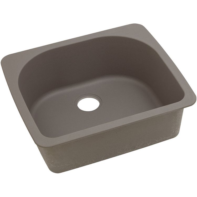 Elkay ELGS2522GR0 Quartz Classic 25" x 22" x 8-1/2" Single Bowl Top Mount Sink, Greige