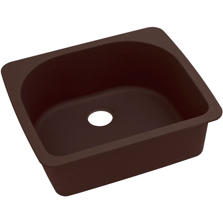 Elkay ELGS2522PC0 Quartz Classic 25" x 22" x 8-1/2" Single Bowl Top Mount Sink, Pecan