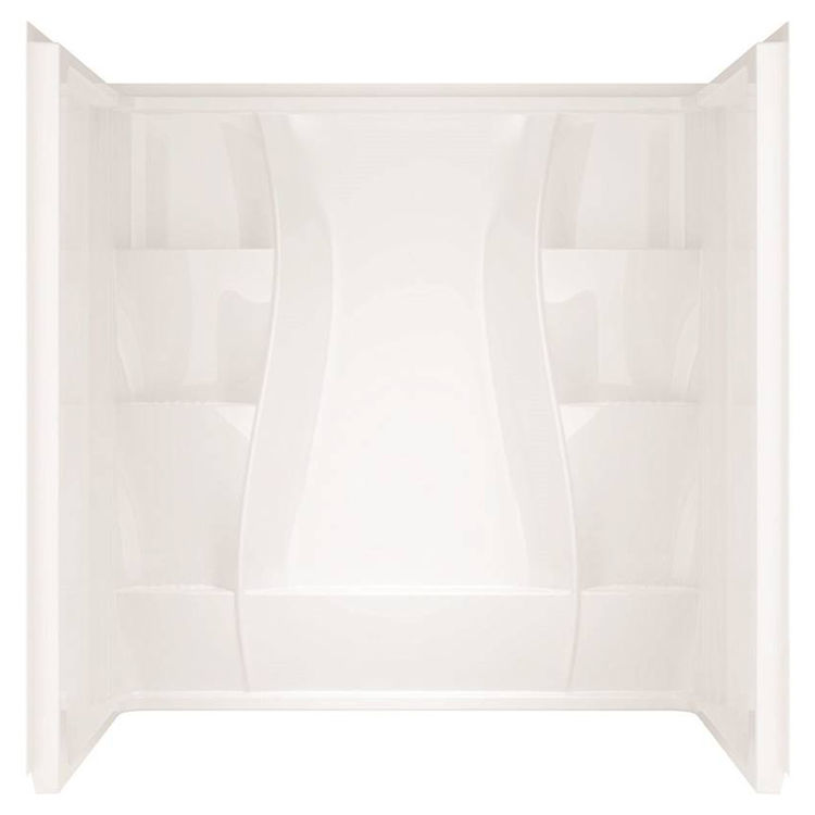 ASB 40104 3-Piece Shower Wall Set, 32 in L x 60 in W x 74 in H, High Gloss, White
