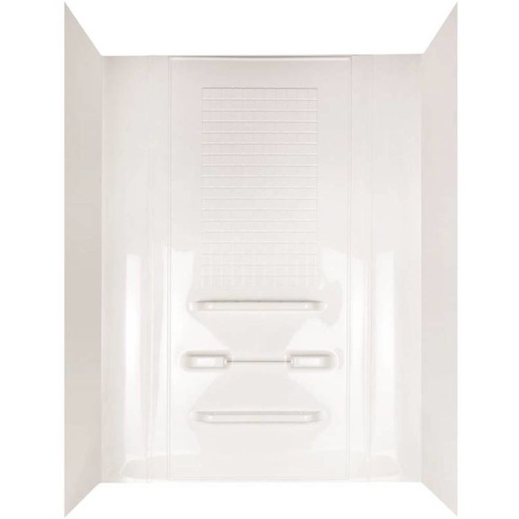 Enhance TW99440A 5-Piece Surround Tile Look Bath Tub Wall Set, 28 in L x 42 - 63 in W x 31-1/2 in H, Polycomposite