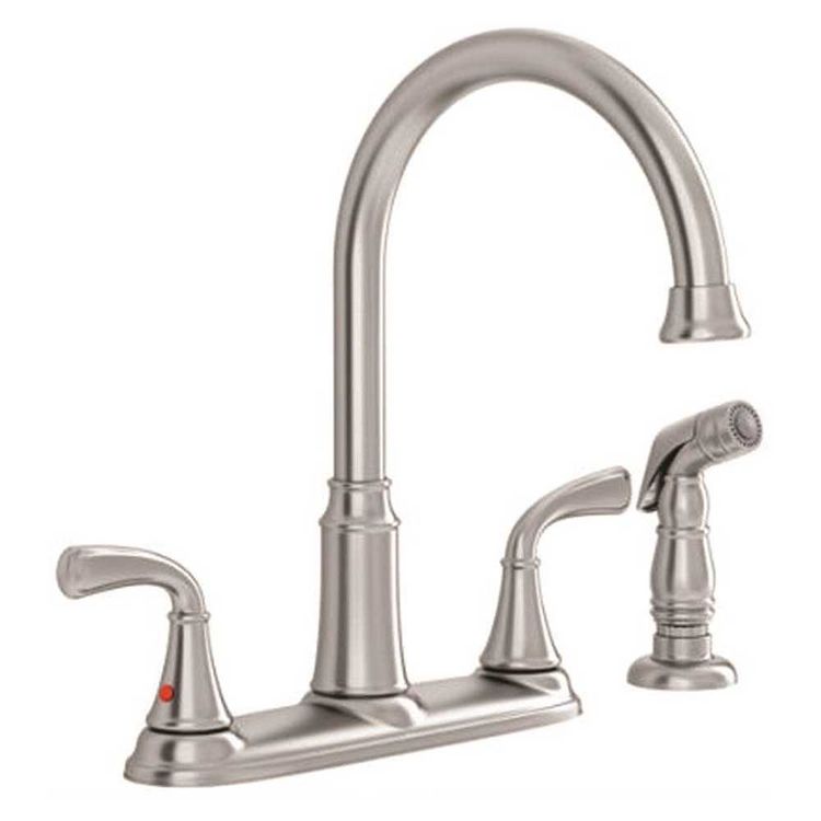 American Standard Tinley Kitchen Faucet w/ Side Spray, Lever Handle, Stainless - 7408400.075