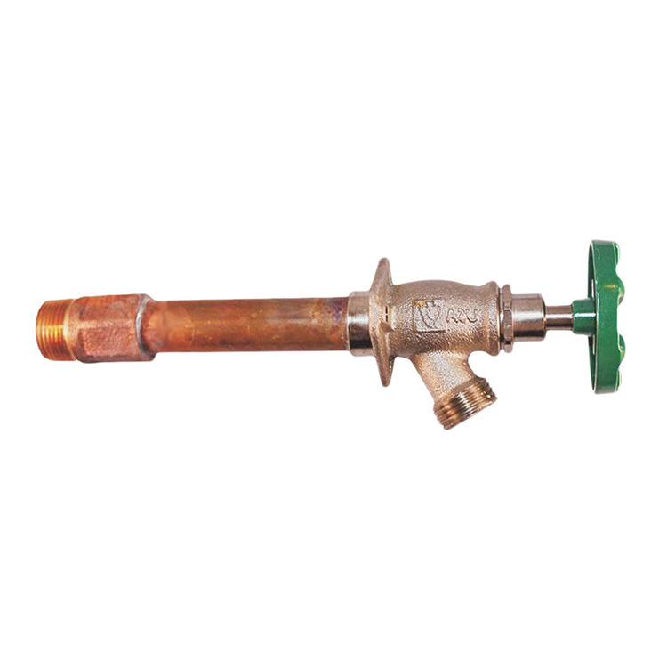 Arrowhead 455LF  Frost Free Hydrant, 1/2in or 3/4in FIP or MIP Inlet, Brass, Green Handle - 455-06LF