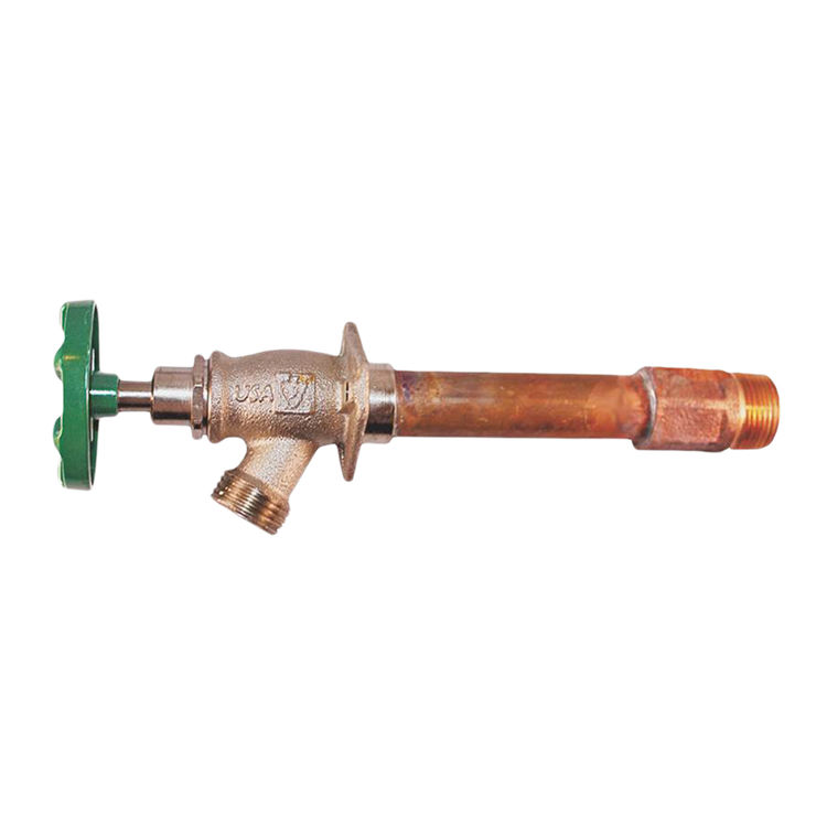 Arrowhead 455LF Frost Free Hydrant, 1/2in or 3/4in FIP or MIP Inlet, Brass, Green Handle - 455-12LF