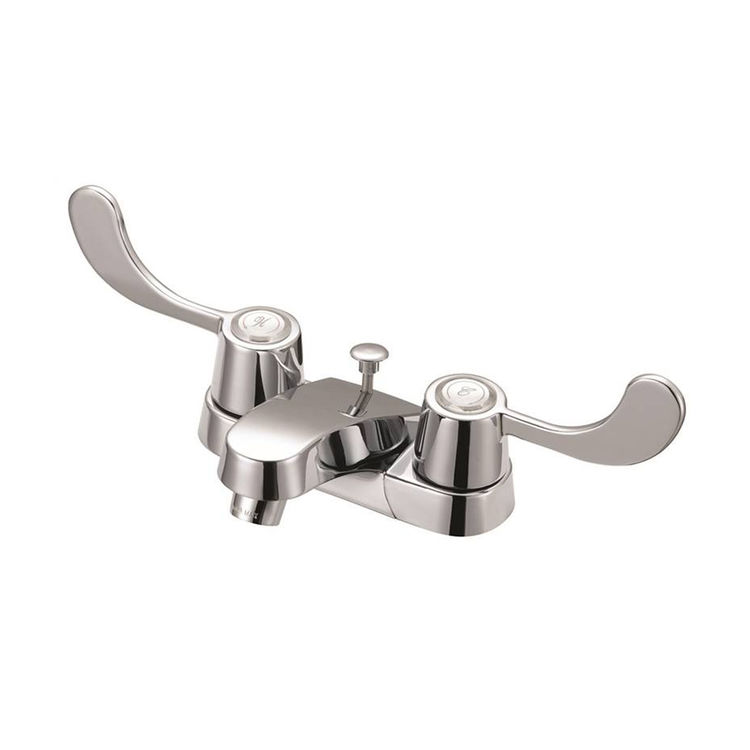 Boston Harbor Two-Handle 4-Inch Centerset Low Arc Chrome Lavatory Faucet, 1.2 GPM, Lever Blade Handles, Three-Hole Installation - F5120005CP