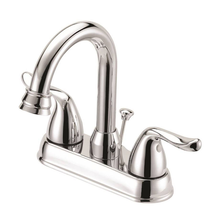 Boston Harbor Two-Handle Centerset Chrome Bathroom Faucet with Plastic Pop-Up Assembly, 1.2 GPM, Lever Handle, Three-Hole - TQ-5111080CP