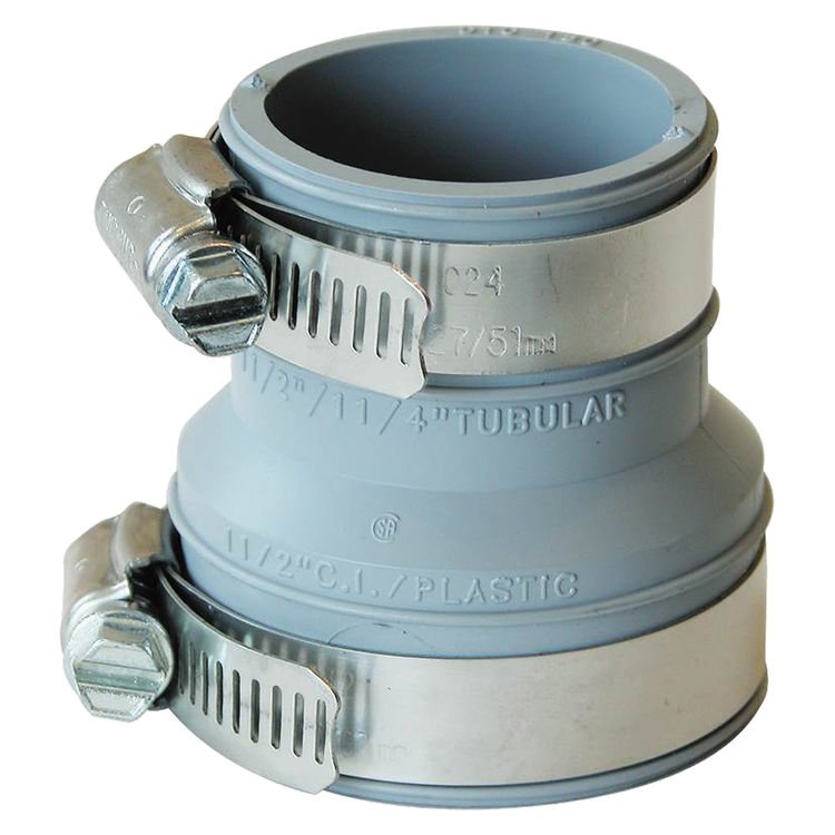 Fernco Pdtc-150 Drain Trap Connector, 4.3 psi Working Pressure, 1-1/2 in Fitting Size, PVC