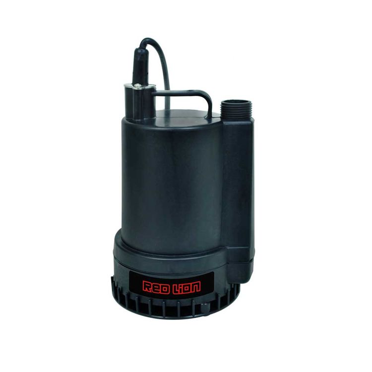Red Lion Submersible Utility Pump with 8' Cord, 1/6 HP, 115V, 2A, Thermoplastic, 1" MNPT Discharge - RL-MP16