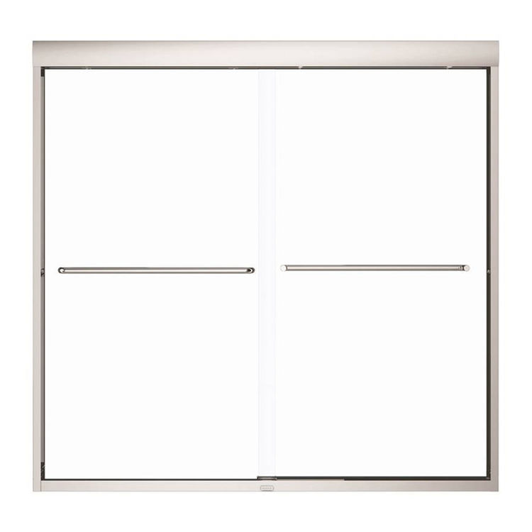 MAAX 135661-900-084 Semi-Frameless Bathtub Door, 55 - 59 in W x 57 in H x 6 mm T, Glass, Clear, Chrome