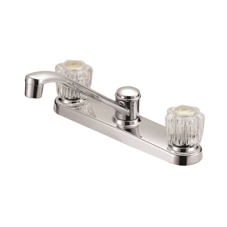 MintCraft Two-Handle Kitchen Faucet, Crystal Knobs, Chrome - GU-F8020002CP-LF