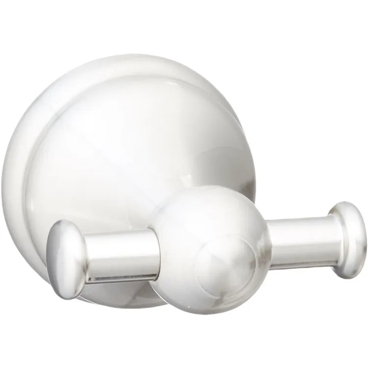 MintCraft Venetian Double Robe Hook with Mounting Hardware, Zinc, Brushed Nickel - L5053-13B-10-3L