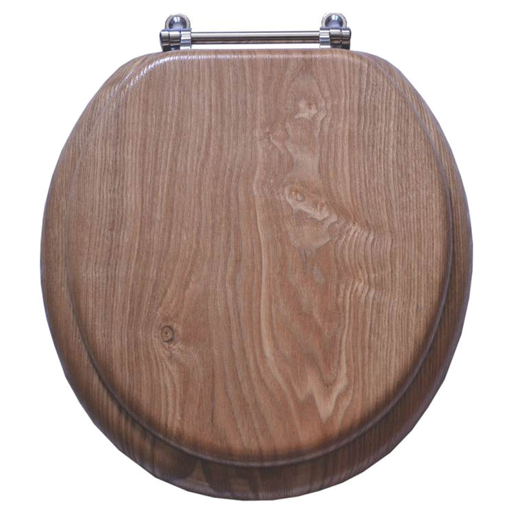 MintCraft T-17WO-3L-C Toilet Seat, 19 in W, Wood