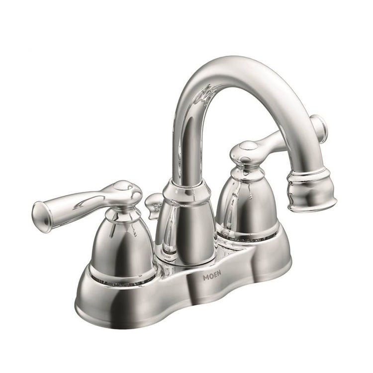 Moen Banbury Two-Handle High Arc Spot Resist Brushed Nickel Centerset Bathroom Faucet with Plastic Pop-Up, 1.2 GPM, ADA Lever Handle, Three-Hole - WS84913SRN