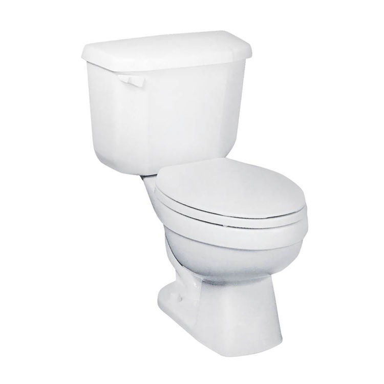 John-In-a-Box 42510JB-00 Fully Glazed Flush Toilet, 1.6 gpf, Round, 12 in Rough-In, Vitreous China