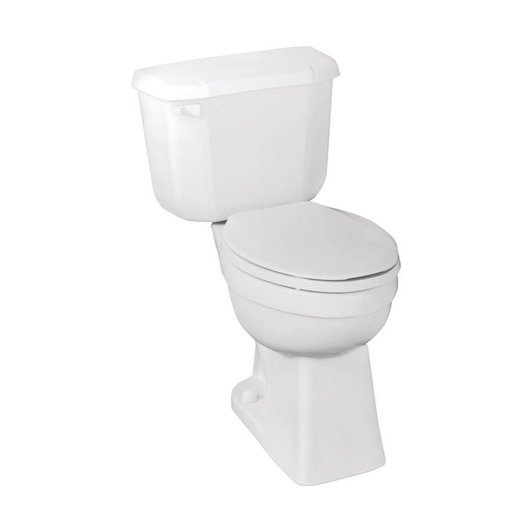 John-In-a-Box 7668JB-00 Fully Glazed Flush Toilet, 1.6 gpf, Elongated, 12 in Rough-In, White