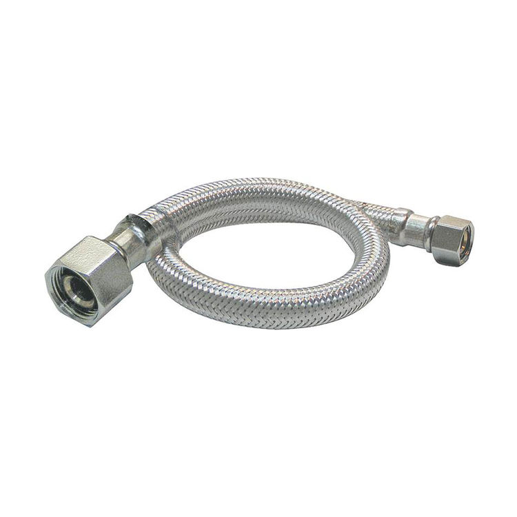 Plumb Pak PP23817 EZ Faucet Supply Tube, 1/2 in, FIP, 16 in L, Stainless Steel