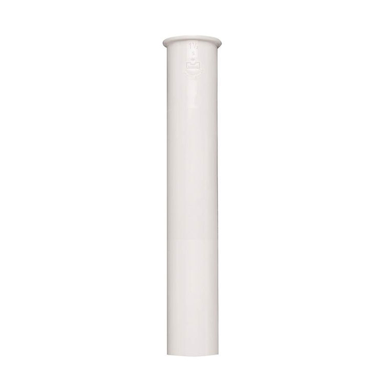 Plumb Pak PP10-8W Sink Tailpiece, 1-1/2 in Dia X 8 in L, Flanged, PVC, White