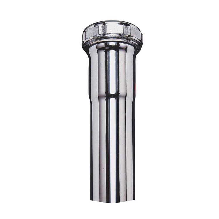 Plumb Pak PP12-12CP Extension Tube, 1-1/4 in Dia X 12 in L, Slip Joint, 22 ga, Brass, Chrome Plated
