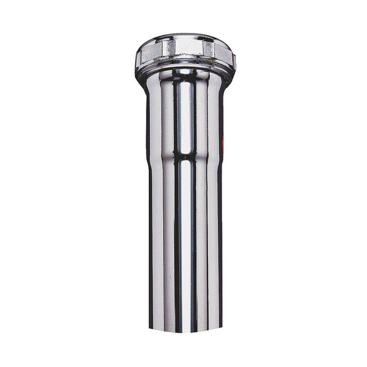 Plumb Pak PP12-6CP Extension Tube, 1-1/4 in Dia X 6 in L, Slip Joint, 22 ga, Brass, Chrome Plated