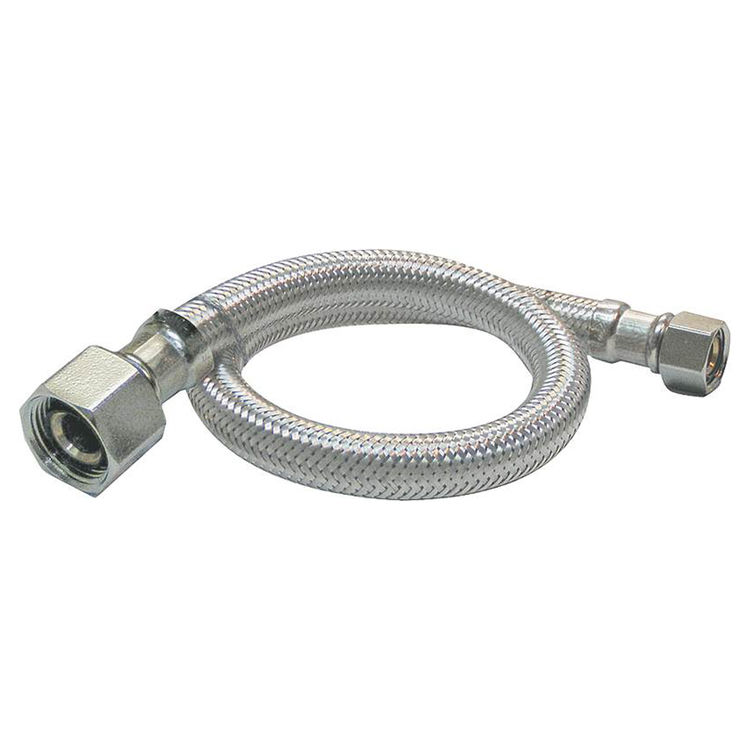 Plumb Pak PP23803 Faucet Supply Tube, 3/8 X 1/2 in, Compression X FIP, 20 in L, Stainless Steel
