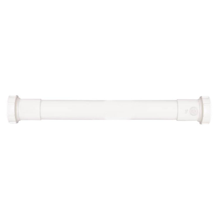 Plumb Pak PP41-16W Extension Tube, 1-1/2 in Dia X 16 in L, Slip Joint, Double Ended, Plastic, White